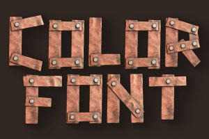 Metalic Planks – 3D Color SVG Font