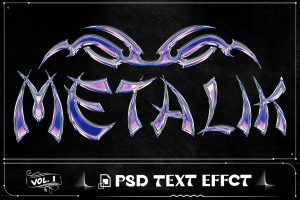 Metalic Text Effect PSD Photoshop