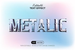 Metalic Text Effect Silver Style