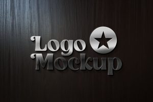 Metallic 3d logo mockup