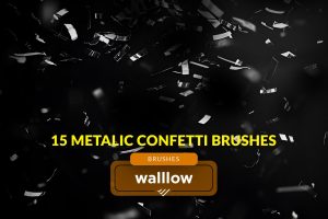 Metallic confetti photoshop digital brushes