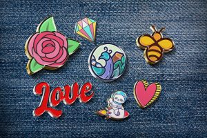 Metallic Enamel Pin Mockup