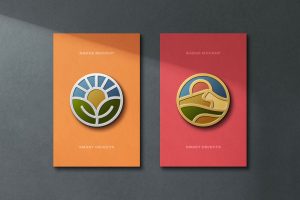 Metallic Enamel Pin Mockup