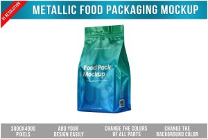 Metallic Food Packaging Mockup