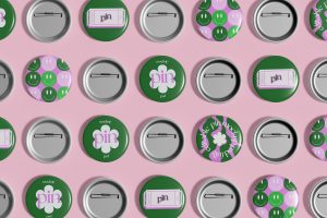 Metallic Pins Mockup