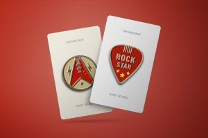 Metallic Pins Mockup