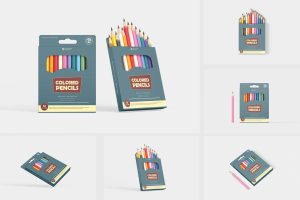 Mini Pack of 12 Colored Pencil Mockups