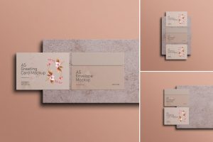 Minimal A5 Greeting Card Mockup Set