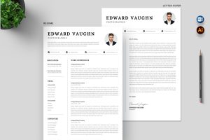 Minimal CV Resume & Letter Cover MS Word Template