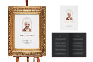 Minimal Style Obituary Print Set