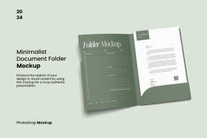 Minimalist  Document Folder Mockup