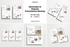 Minimalist UI Website Presentation Mockup