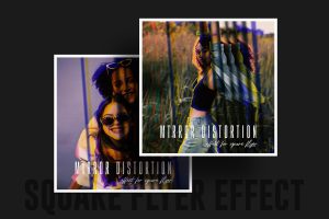 Mirror distortion effect for square flyer