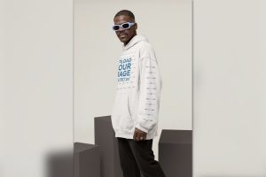 Mockup of a Cool Man Wearing a Hoodie