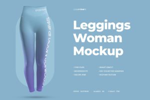 Mockup Sports Leggings With Wide Elastic Waist