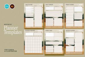 Modern Aesthetic Planner Templates