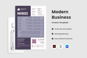 Modern Business Invoice Template V15