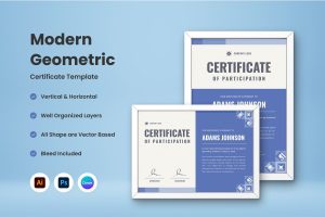 Modern Geometric Certificate Template V2