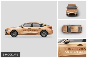 Modern Sedan Car Mockup Set