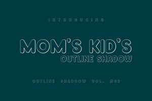 Moms Kids Shadow Outline