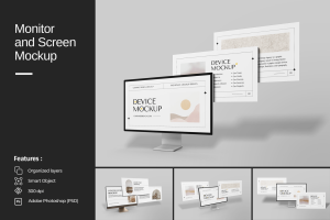 Monitor and Screen Mockup