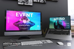 Monitor Screen Mockup
