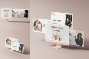 Monitor Screen Mockup with extra screen