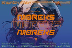 MOREKS – Futuristic Cyberpunk Tech Display Font