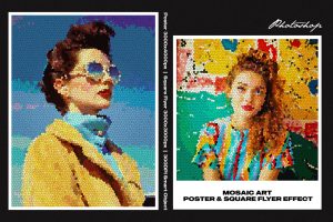 Mosaic Art Square and Poster Effect