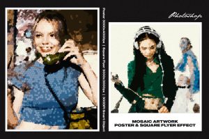 Mosaic Artwork Square And Poster Effect