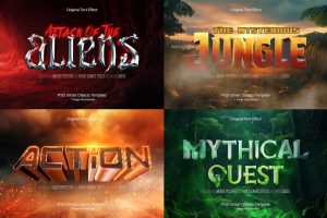 Movie Title Text Effect Collection Mockup