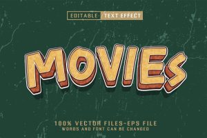 Movies Editable Text Effect