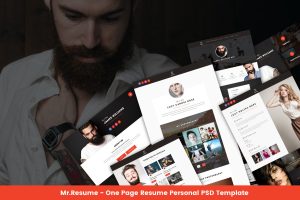 Mr.Resume – One Page Resume Personal PSD Template