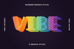 Multicolor Retro Text Effects Set