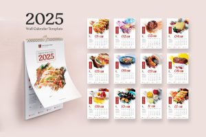 Multipurpose Restaurant Calendar Template 2025