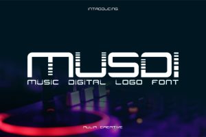 Musdi – Music Digital Typeface Logo Font Modern