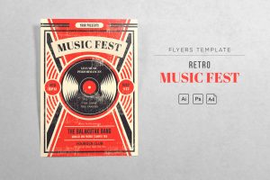 Music Fest Retro Flyers Template