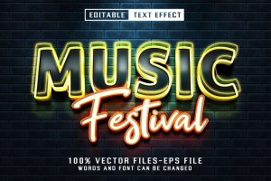 Music Festival Neon Text – Editable Text Effect