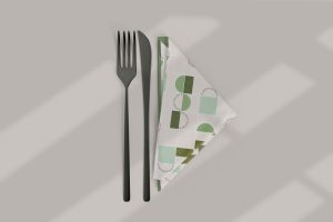 Napkin with Cutlery Mockup