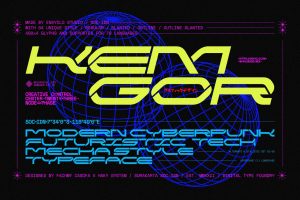 NCL Kemgor – Cyberpunk Futuristic Tech Font