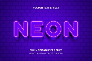 neon 3d text effect