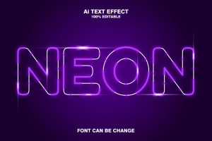 Neon 3d Text Effect