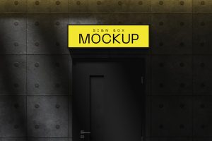 Neon Box Sign Mockup