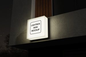 Neon Box Sign Mockup