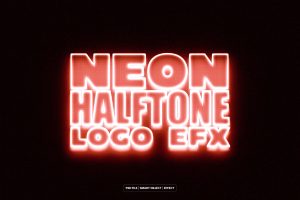 Neon Halftone Text and Logo Effect