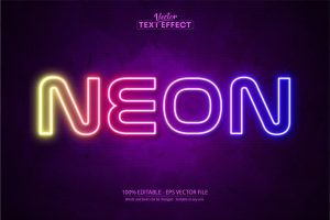 Neon Light – Editable Text Effect, Font Style