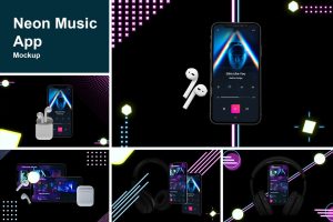 Neon Music App MockUp