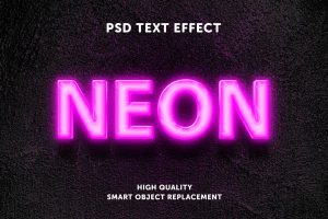 Neon pink glow text effect