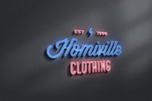 Neon Sign 3D Logo Mockup