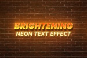 Neon sign Effect Logo Mockup